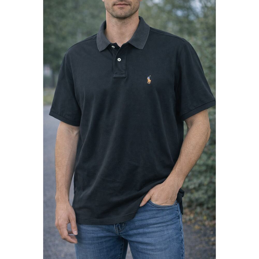 Polo Ralph Lauren Pima Cotton Polo Shirt Black XXL Short Sleeve